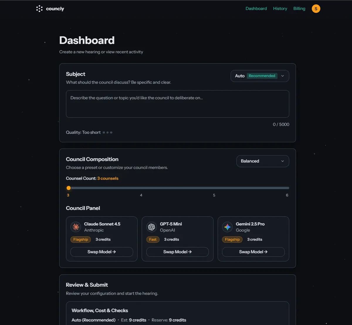 Councly Council Interface - Live AI Council Deliberation